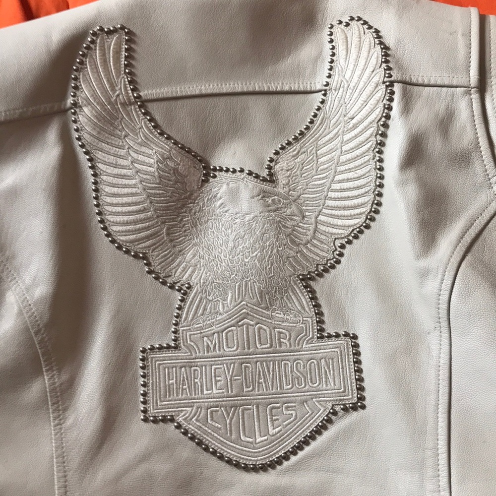 Harley Davidson White Leather Jacket